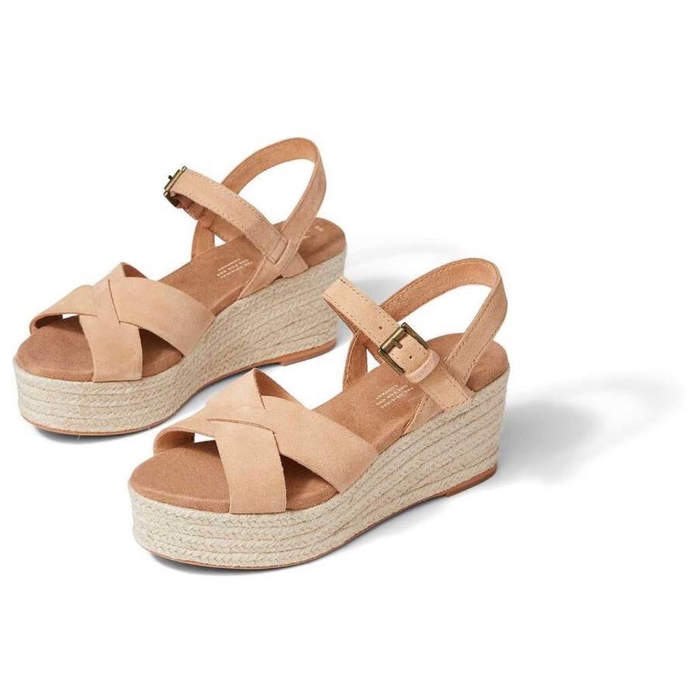 Toms Tan Platform Sandals